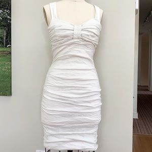 Nicole Miller. Unbelievably flattering ruched cocktail dress. Like New!